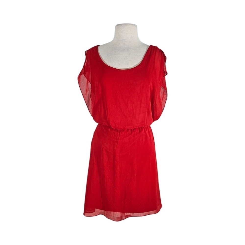 NWT The Limited Red Sheer Sleeve Flowy Dress